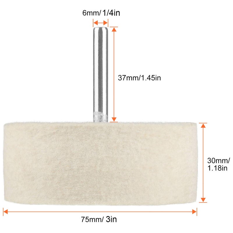 STARVAST 75 mm Felt Polishing Buffing Wheel, 3 inch Wool Polishing Wheel for use with Cerium Oxide Polishing Powder by STARVAST - Image 2